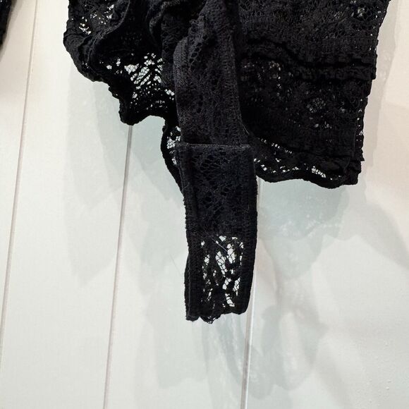 Cinq A Sept Marla Sheer Silk Black Lace $195 Bodysuit Women’s Size Small - Picture 4 of 15